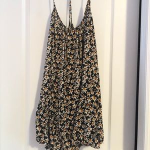 Halter Top Black Floral Dress
